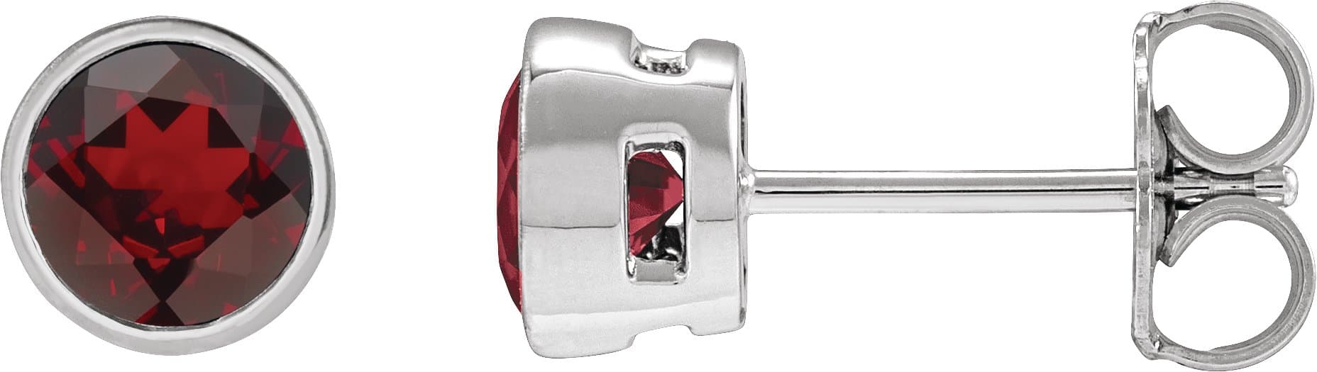 Bezel-Set Stud Earrings view 1