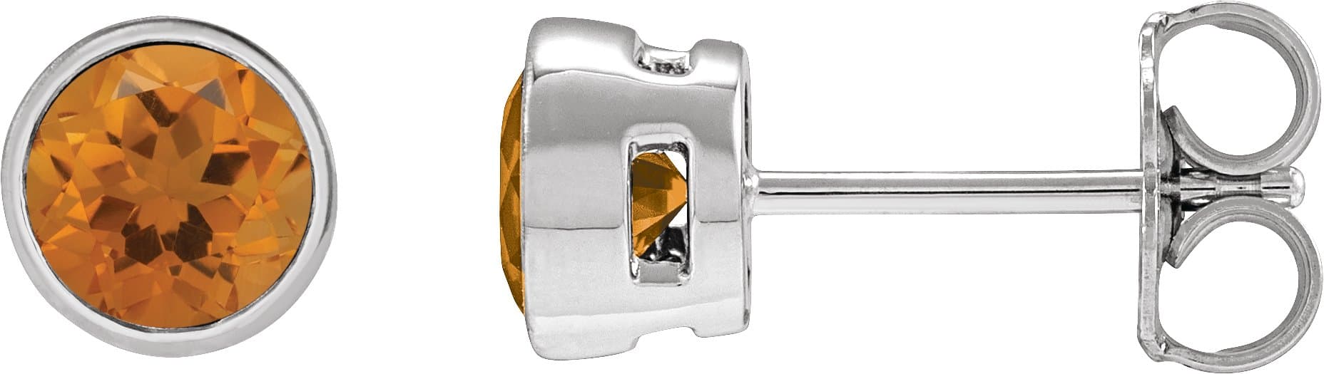 Sterling Silver 4 mm Natural Mozambique Garnet Stud Earrings