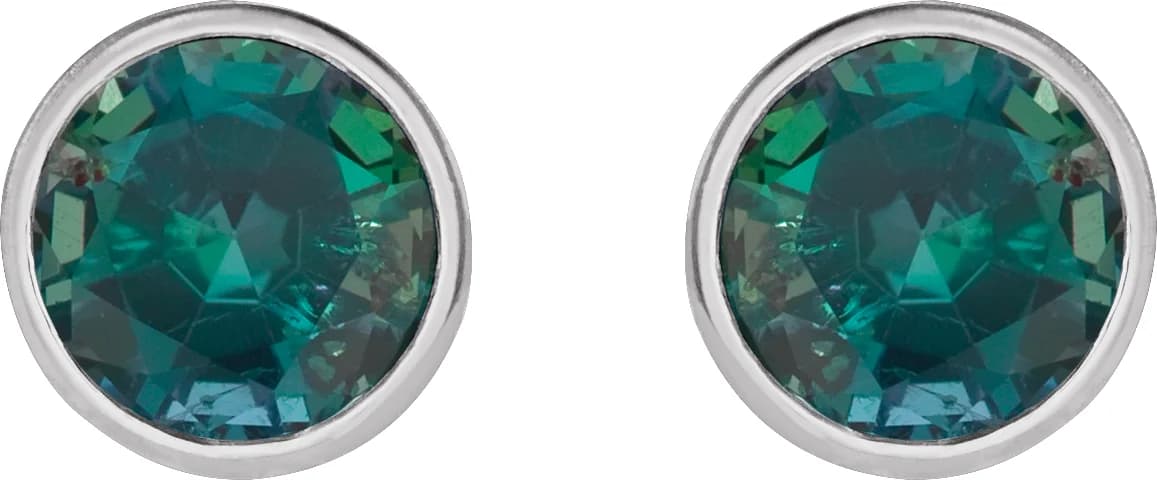 Bezel-Set Stud Earrings, view 3