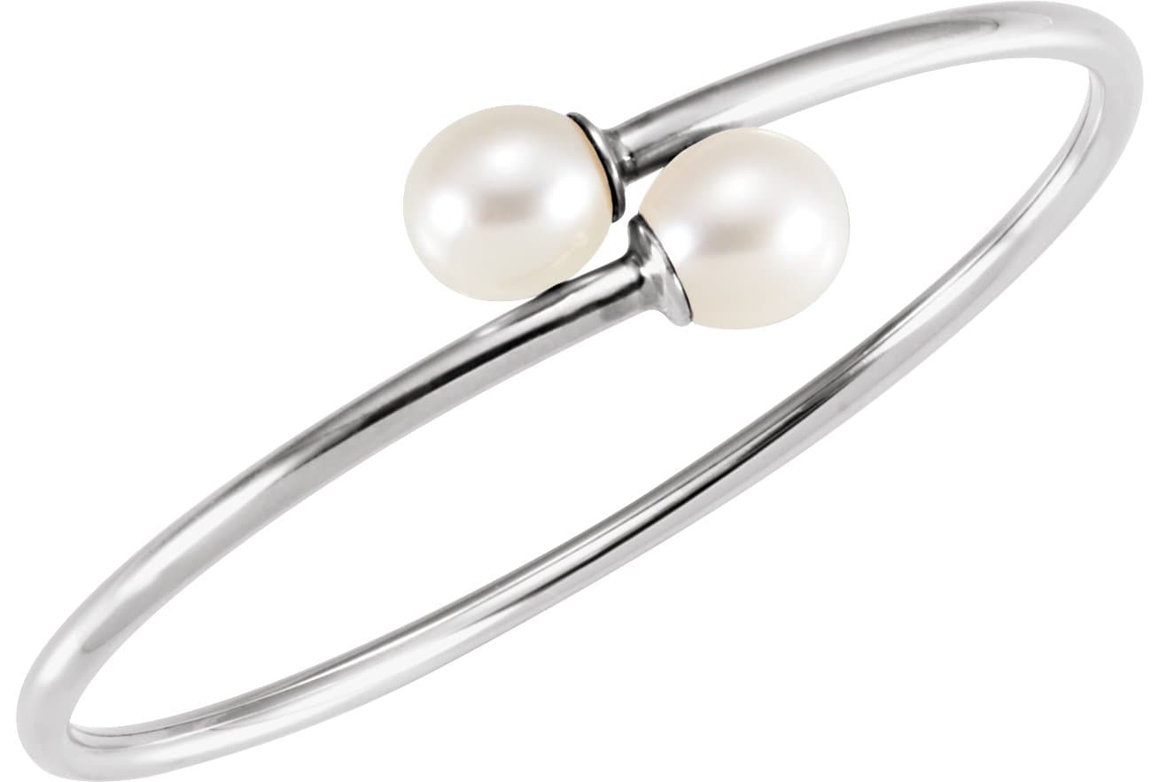Flexible Pearl Bangle Bracelet view 2