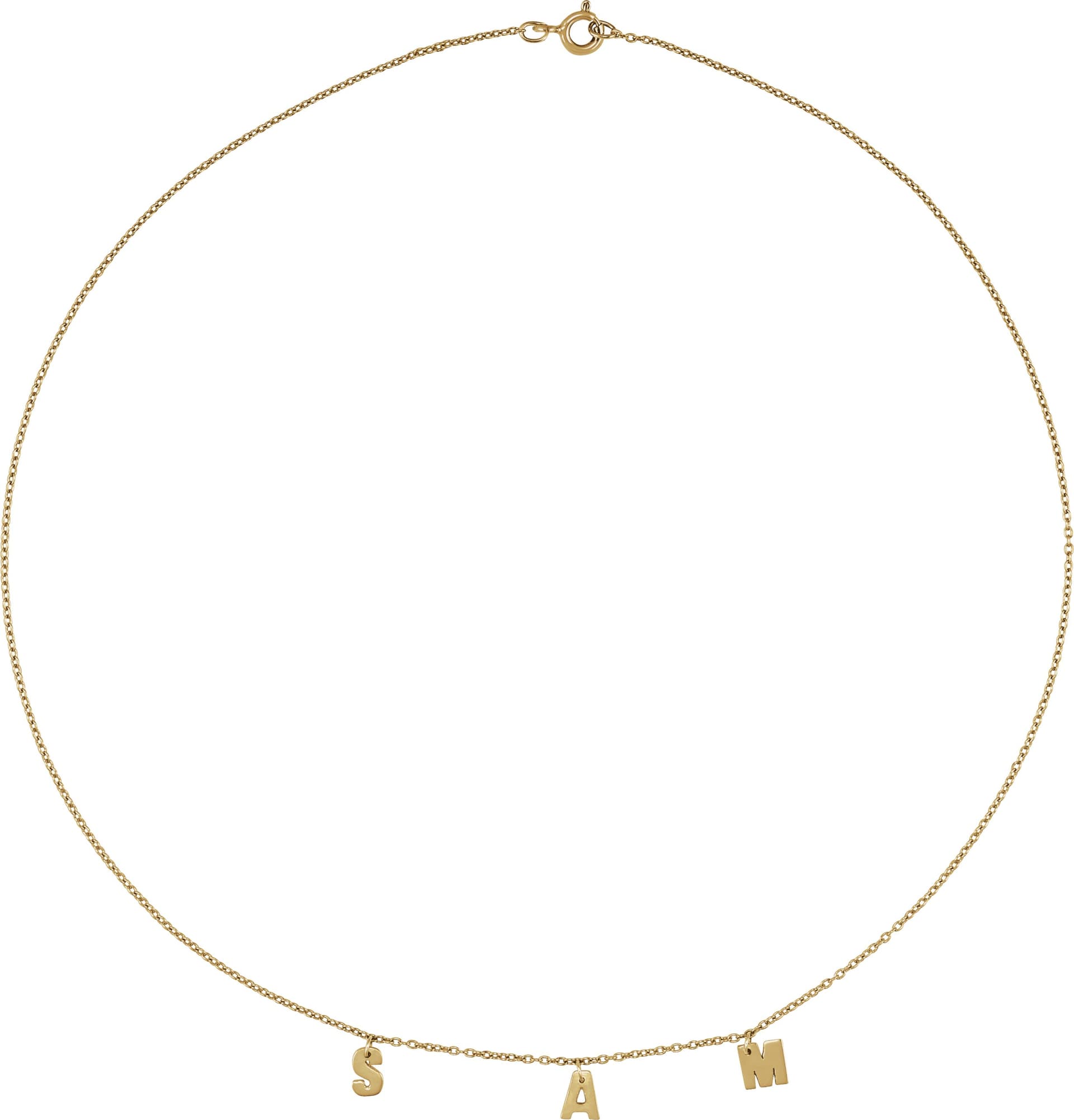 10K Rose Gold 1-3 Letters Personalized 16" Initial Necklace