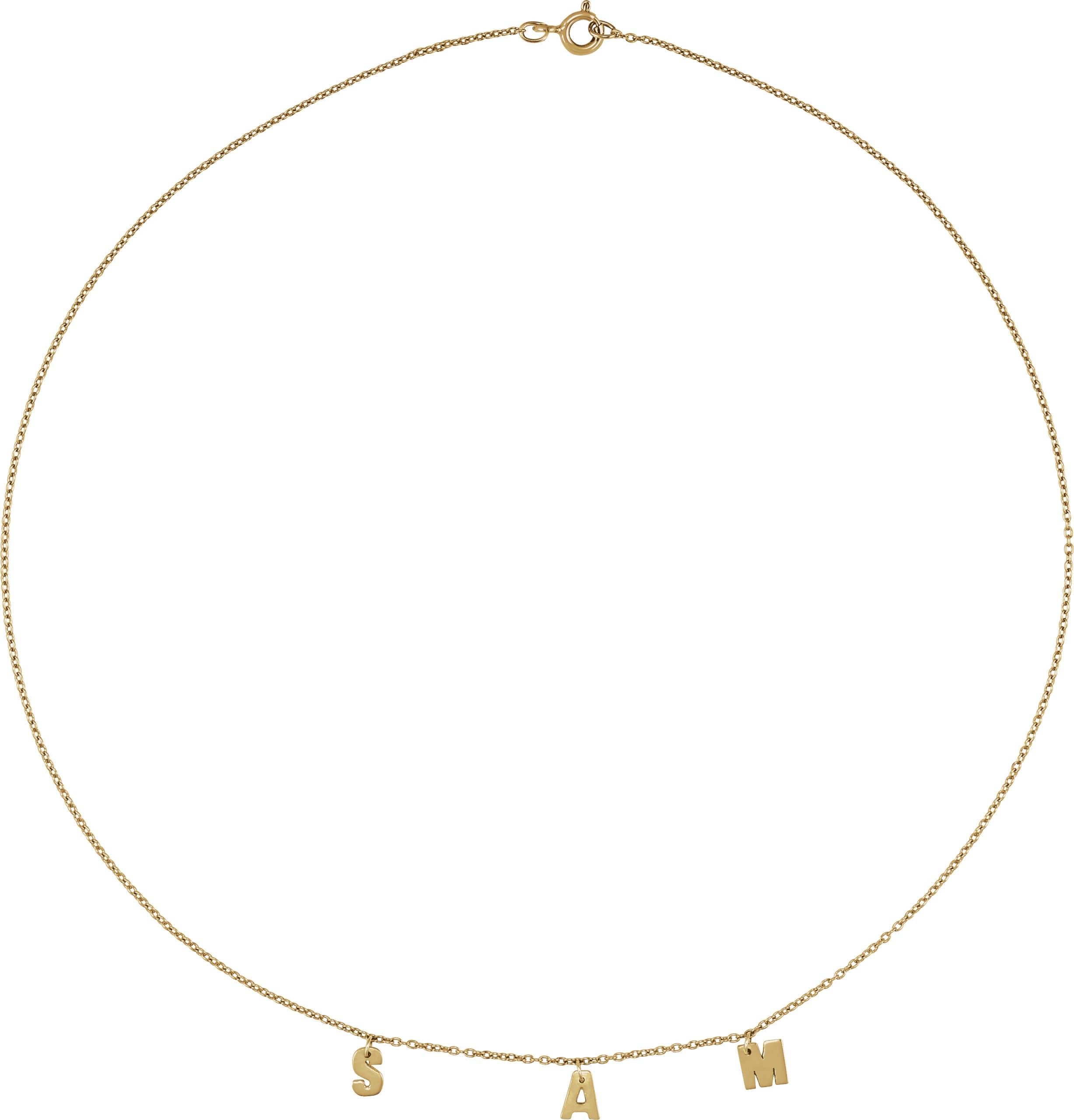 10K Rose Gold 1-3 Letters Personalized 16" Initial Necklace