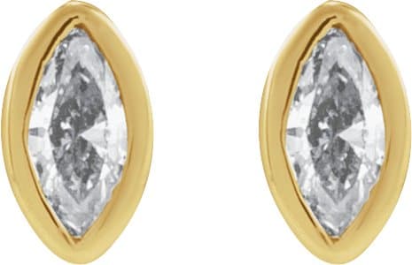 Marquise Bezel-Set Stud Earrings view 2