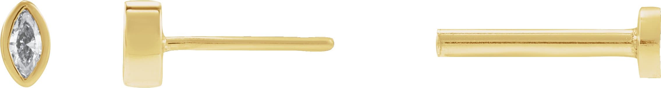 Marquise Bezel-Set Stud Earrings view 3