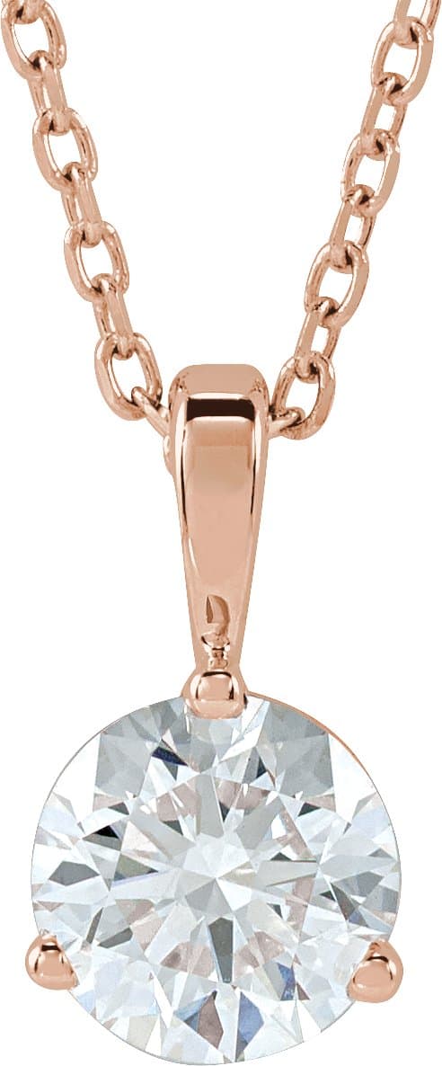14K White Gold 3/4 CTW Natural Diamond Pendant