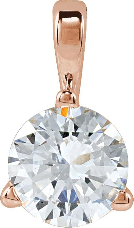 14K Rose Lab-Grown Aqua Sapphire Pendant