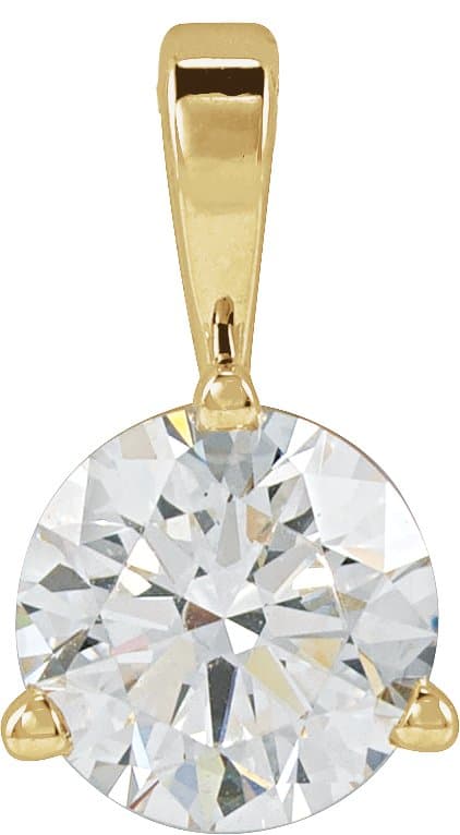 14K Rose 1 CT Lab-Grown Diamond Pendant