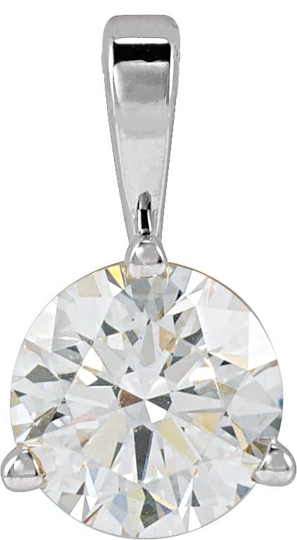 14K White Gold 3/4 CTW Natural Diamond Pendant