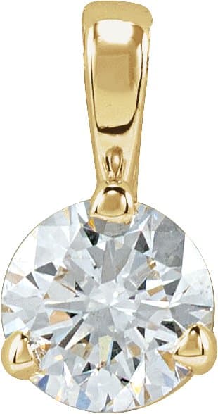 14K Rose 1 CT Lab-Grown Diamond Pendant