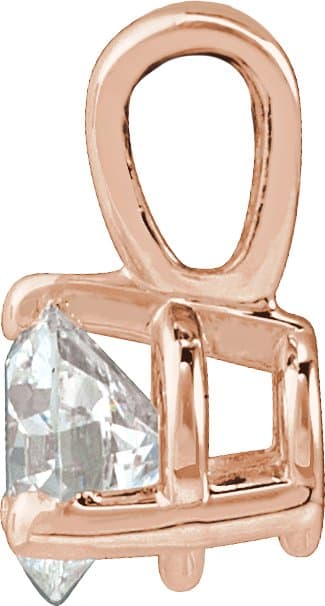 14K Rose 1 CT Lab-Grown Diamond Pendant