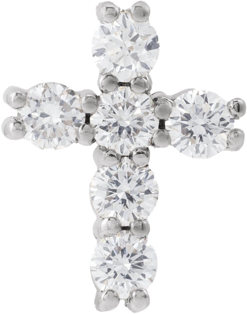 14K Rose 1 1/6 CTW Natural Diamond Cross Pendant