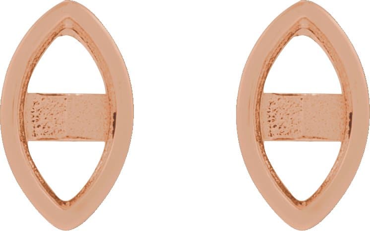 Marquise Bezel-Set Stud Earrings view 2