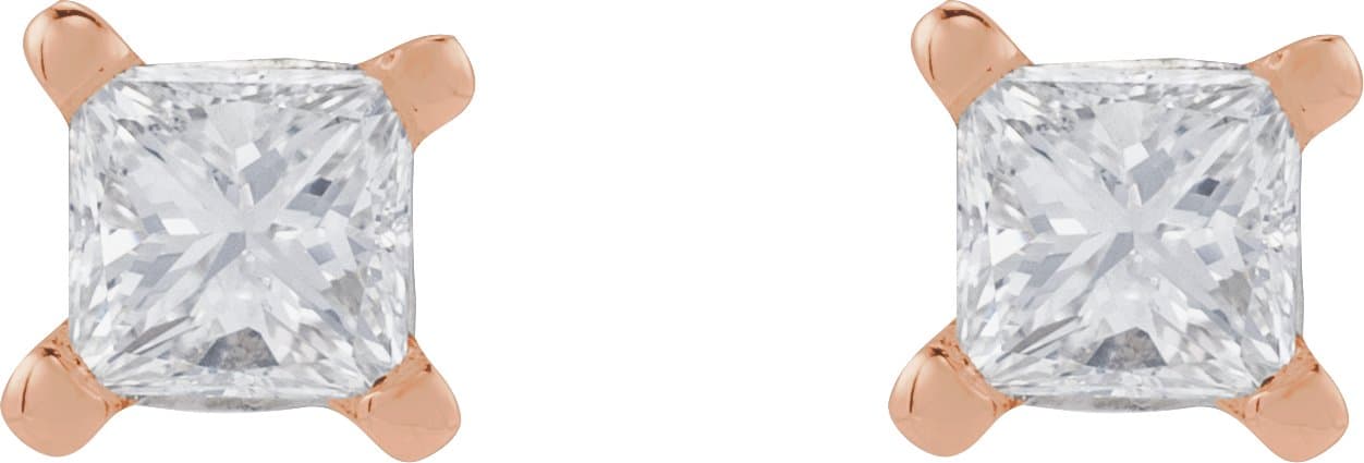 14K Rose Gold 1/6 CTW Natural Diamond Earring
