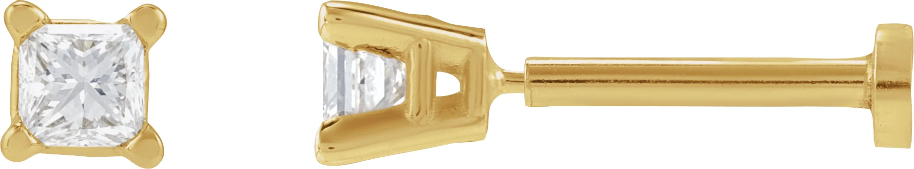 14K Yellow Gold 1/10 CTW Natural Diamond Earring
