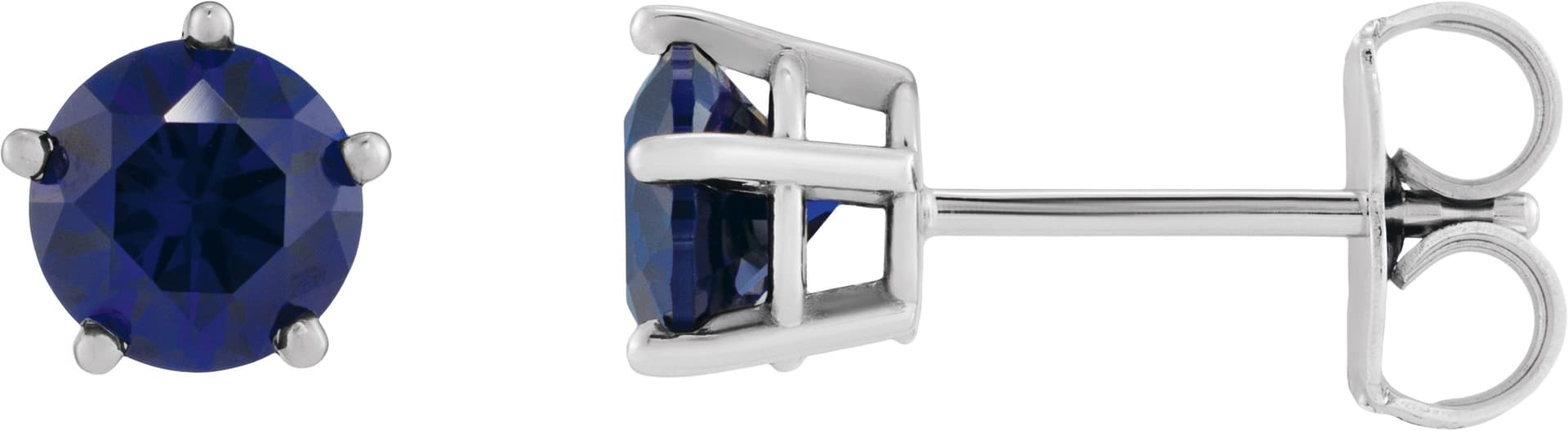 14K Yellow Gold Lab-Grown Emerald Stud Earrings