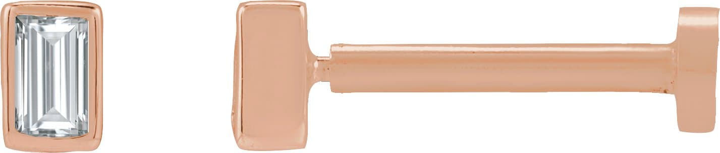 14K Rose .03 CT Lab-Grown Diamond Stud Earring
