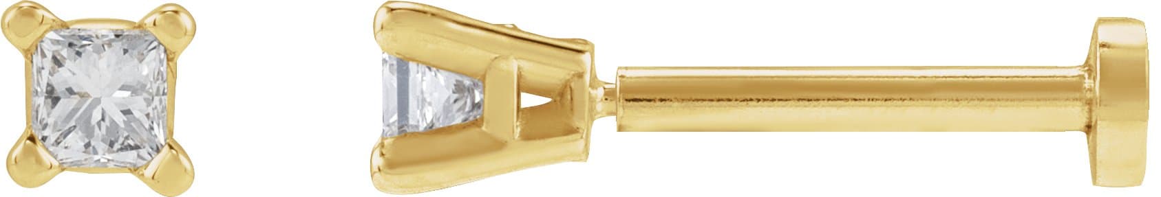 14K Yellow Gold .05 CTW Natural Diamond Earring
