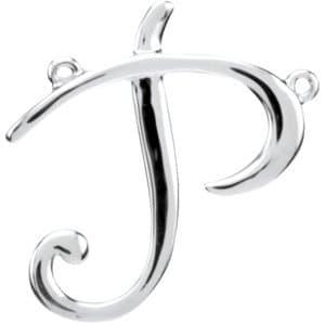 Script Initial Necklace or Center view 1