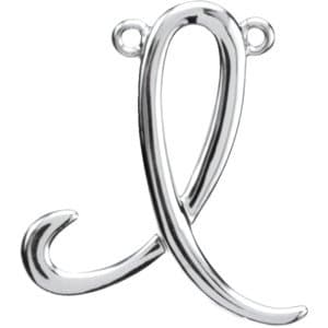 14K Rose Script Initial B Necklace Center