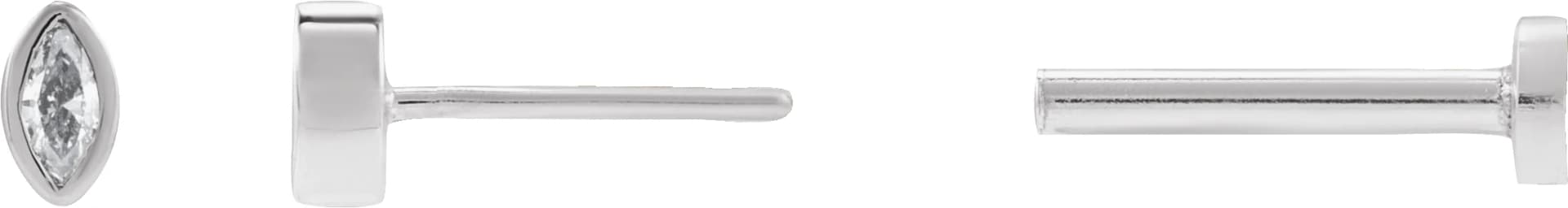 Marquise Bezel-Set Stud Earrings — view 4