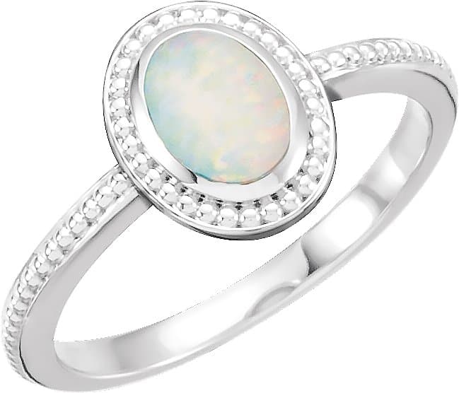 Beaded Cabochon Ring view 1