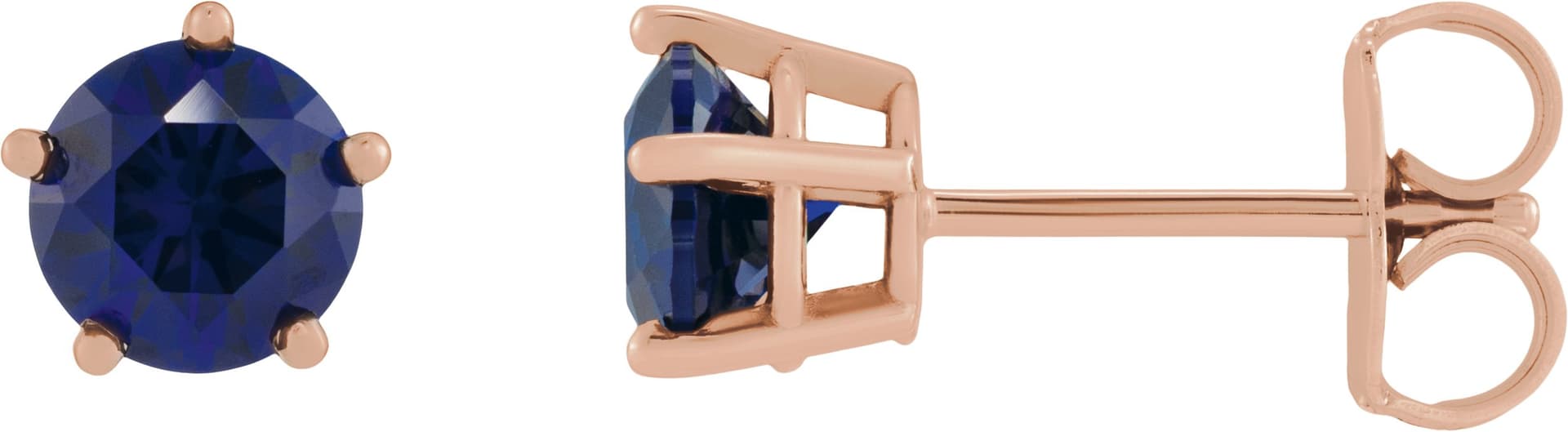 14K Yellow Gold Lab-Grown Emerald Stud Earrings