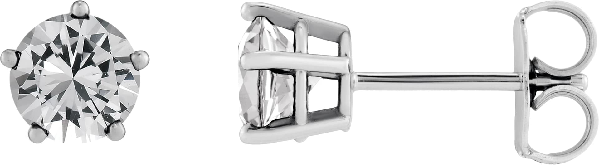 Solitaire Stud Earrings, view 2