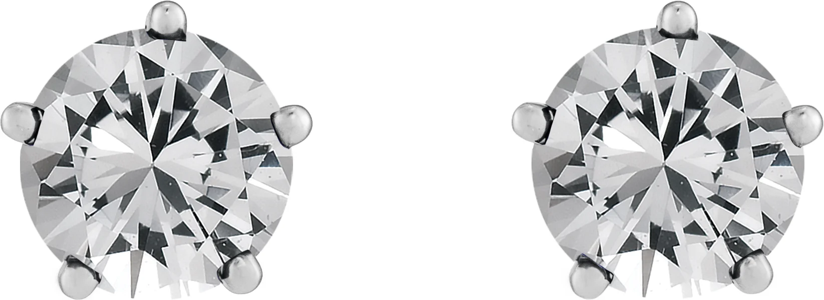 Solitaire Stud Earrings, view 3