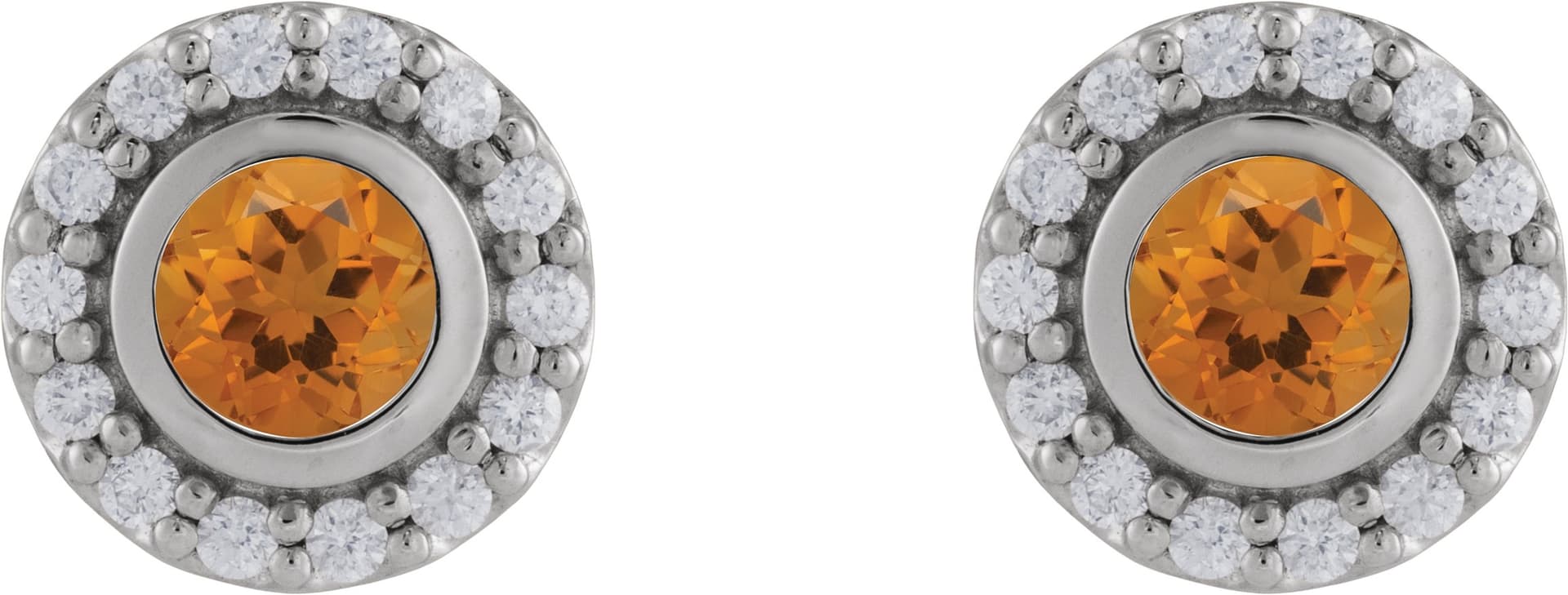 Bezel-Set Halo-Style Stud Earrings view 2