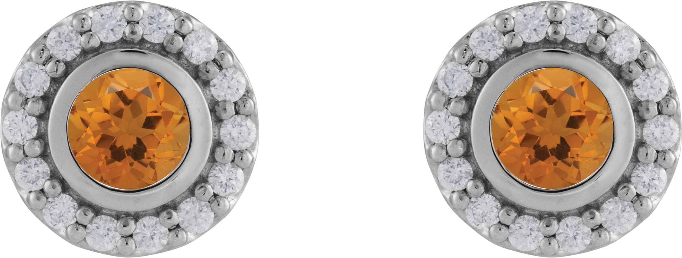 Bezel-Set Halo-Style Stud Earrings view 2