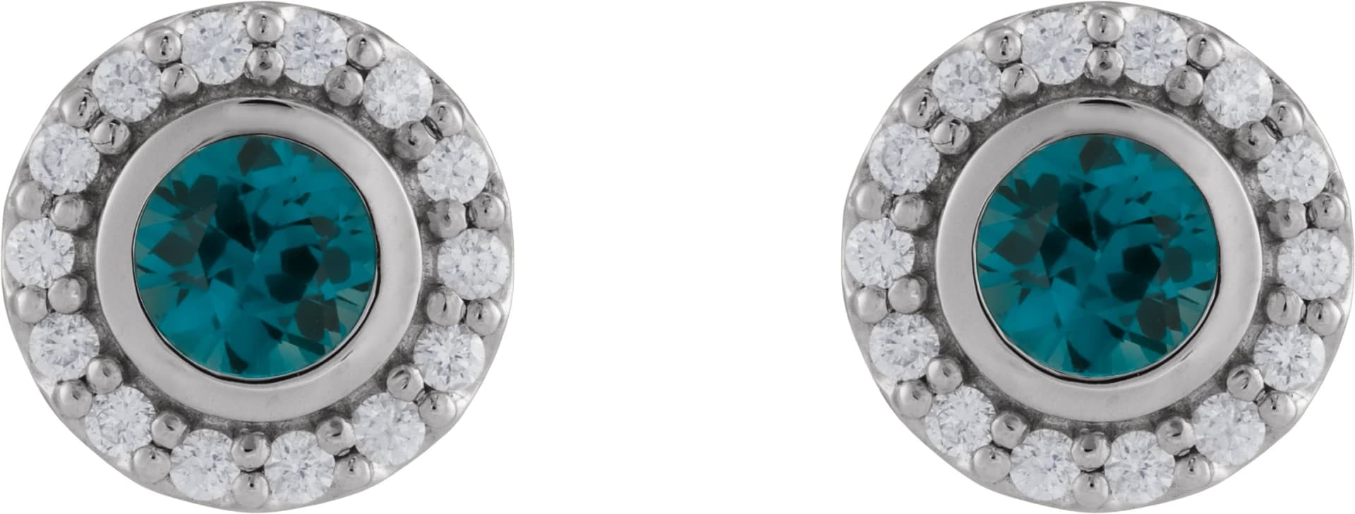 Bezel-Set Halo-Style Stud Earrings, view 3