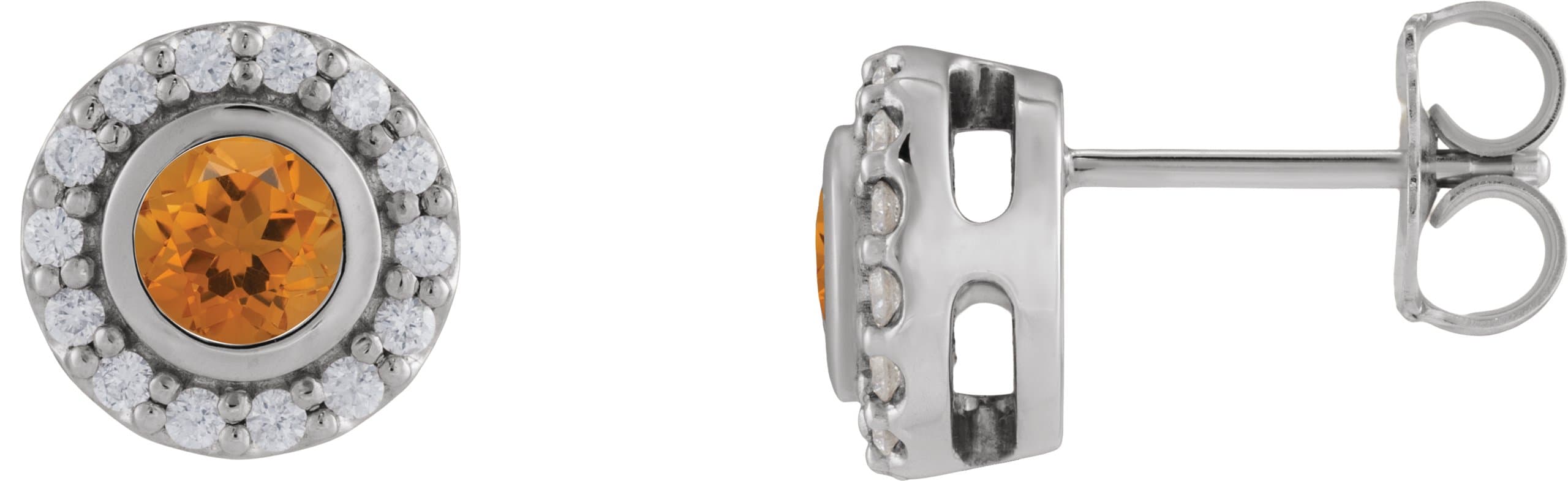 Bezel-Set Halo-Style Stud Earrings view 1