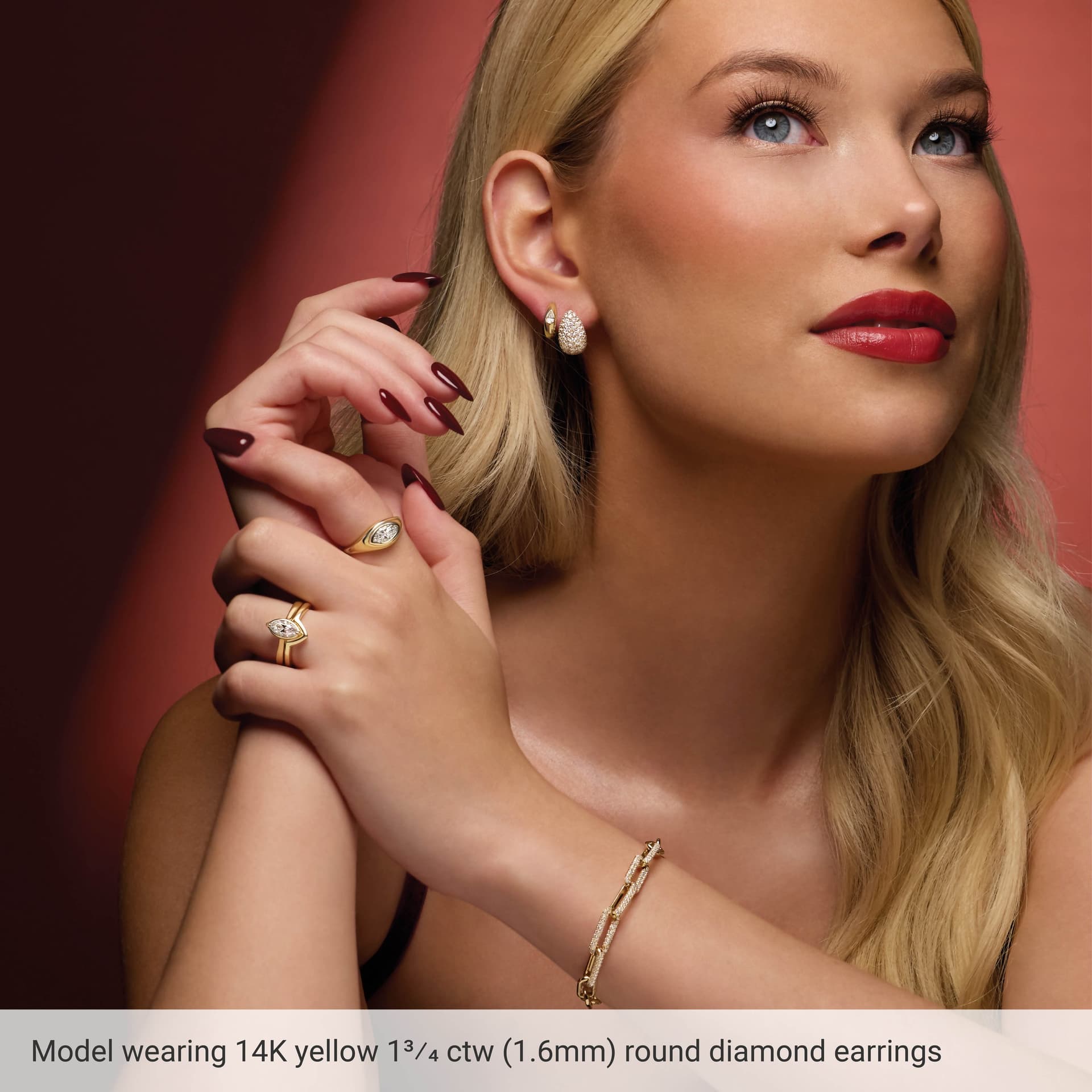 Pavé-Style Teardrop Earrings view 3