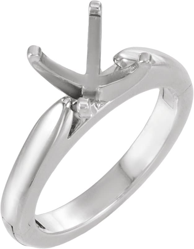 14K White Gold 6.5 mm Round CLIQ® Hinged Adjustable Solitaire Engagement Ring Mounting