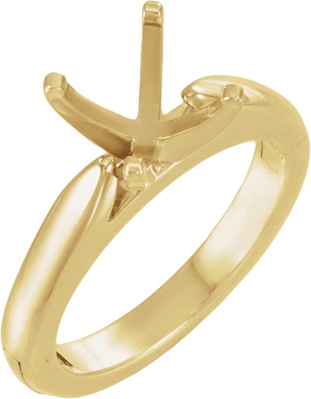 14K White Gold 6.5 mm Round CLIQ® Hinged Adjustable Solitaire Engagement Ring Mounting