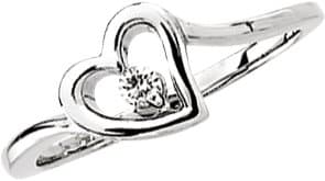 14K Rose .06 CTW Natural Diamond Heart Ring