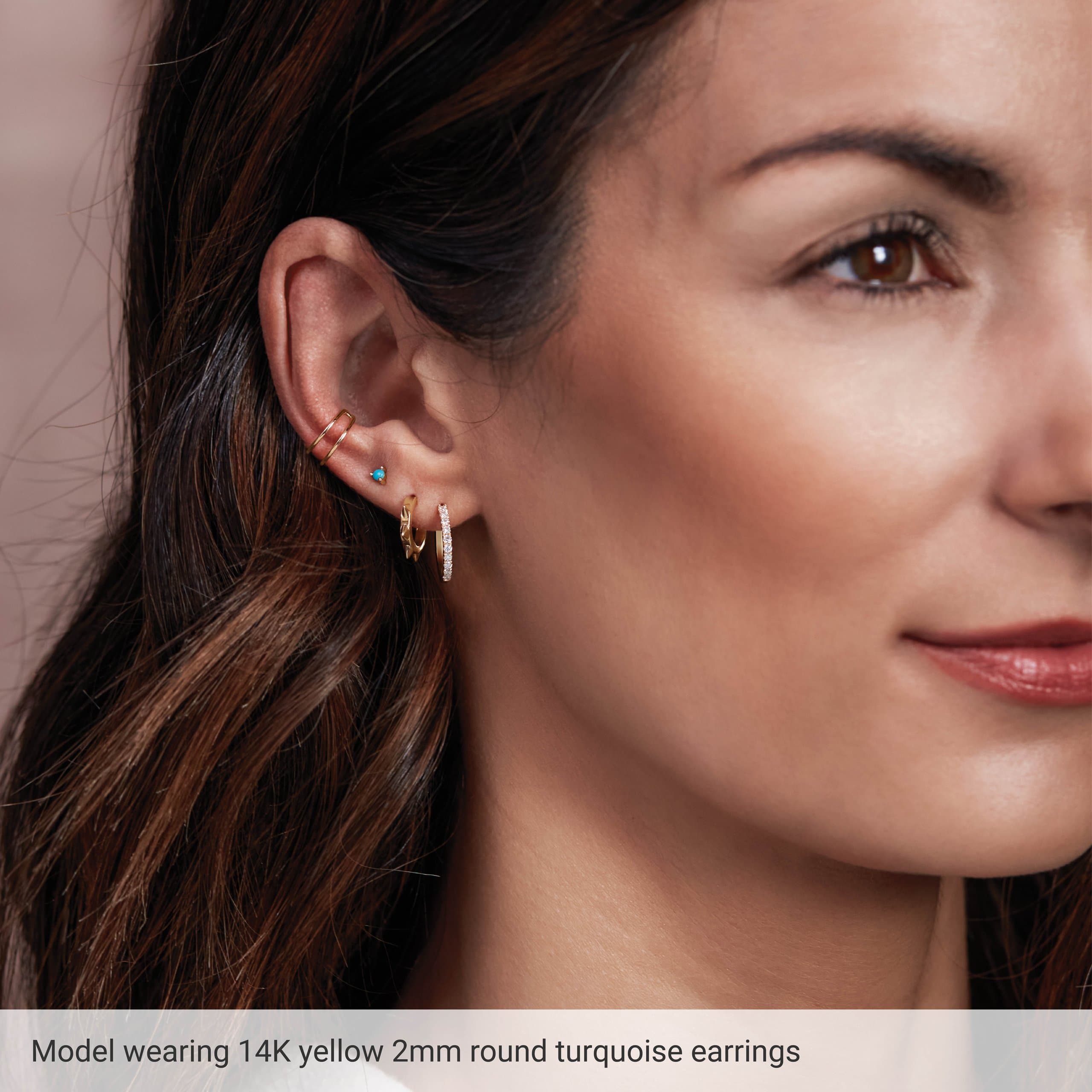Round 3-Prong Rose-Cut Stud Earrings view 3