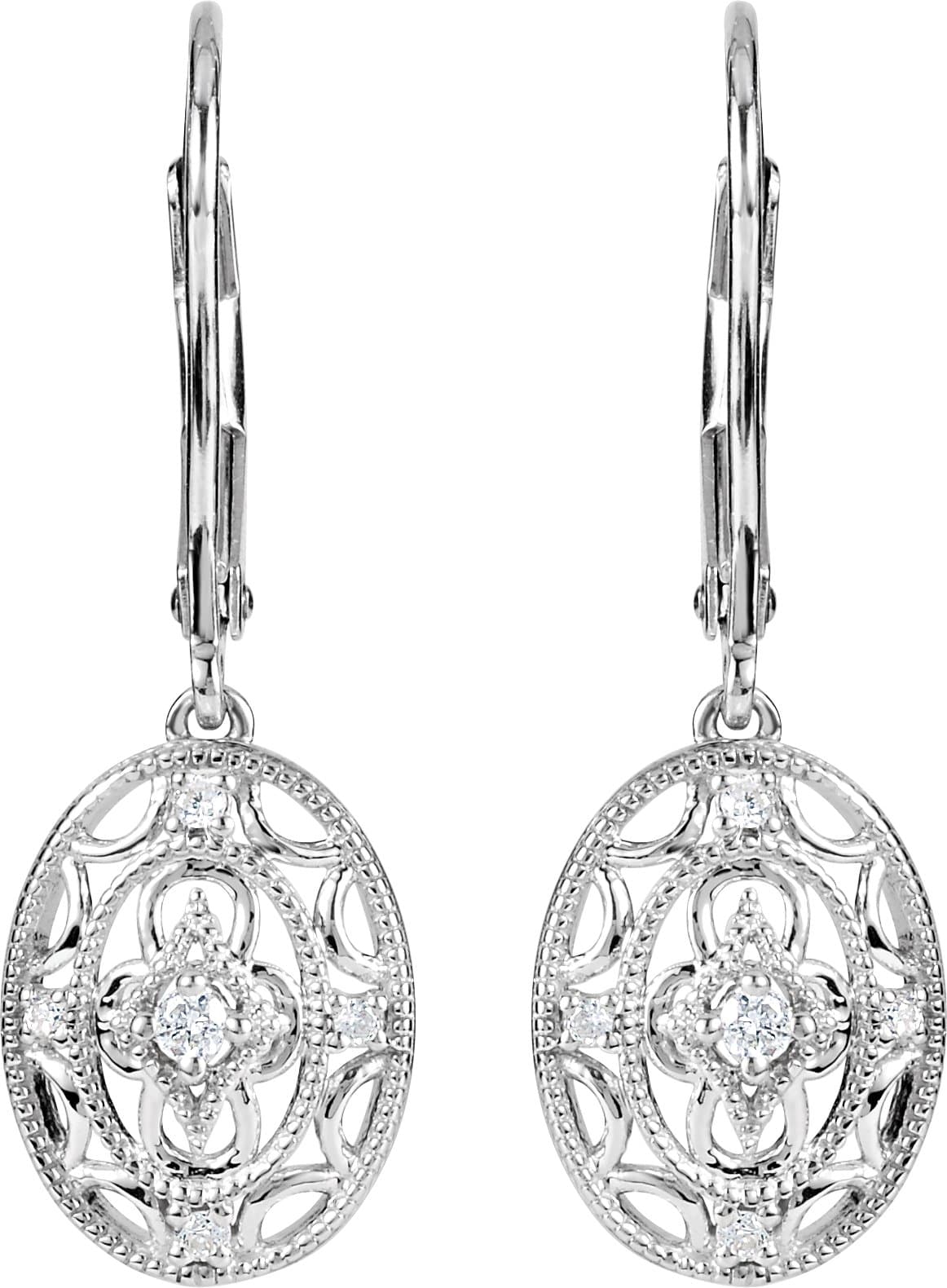 Granulated Filigree Lever Back Earrings view 2