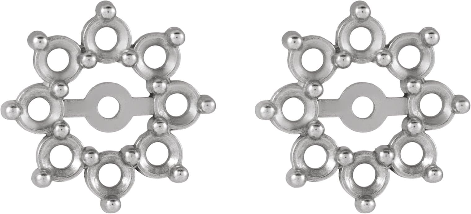 14K White Gold 3/4 CTW Natural Diamond Earring Jackets