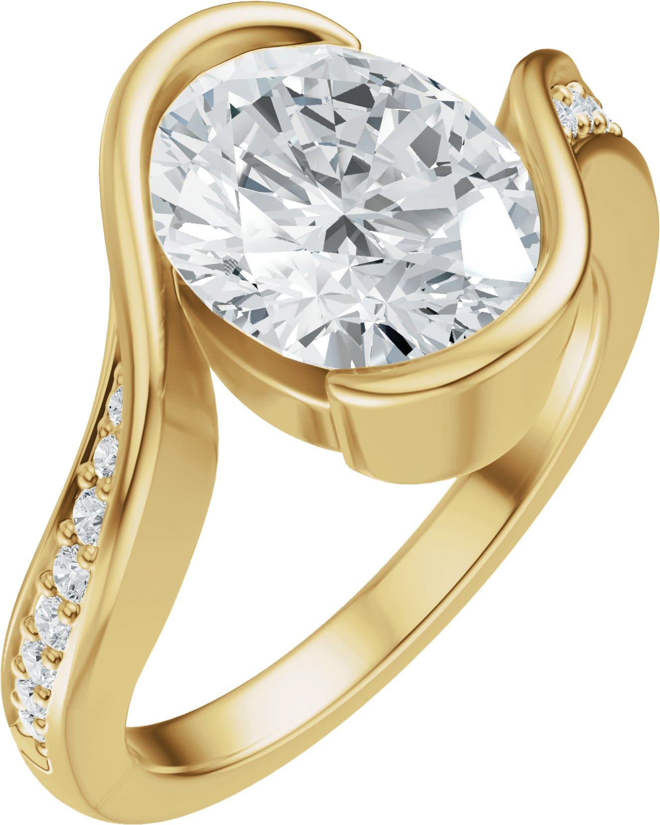 14K Rose Gold 10x8 mm Oval 1/6 CTW Lab-Grown Diamond Semi-Set Engagement Ring
