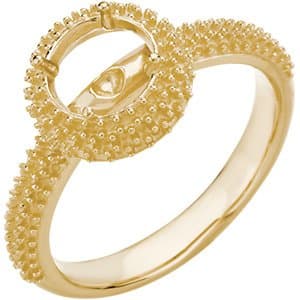 10K Rose Gold 5.2 mm Round Pavé Halo-Style Engagement Ring Mounting 