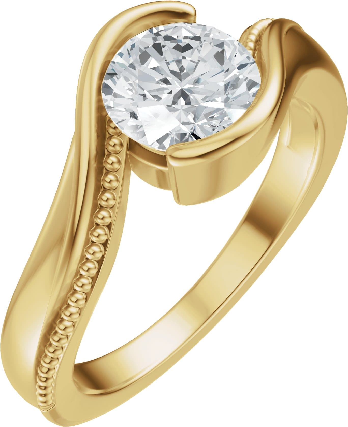 14K Rose Gold 10.5x7.3 mm Oval Solitaire Engagement Ring Mounting