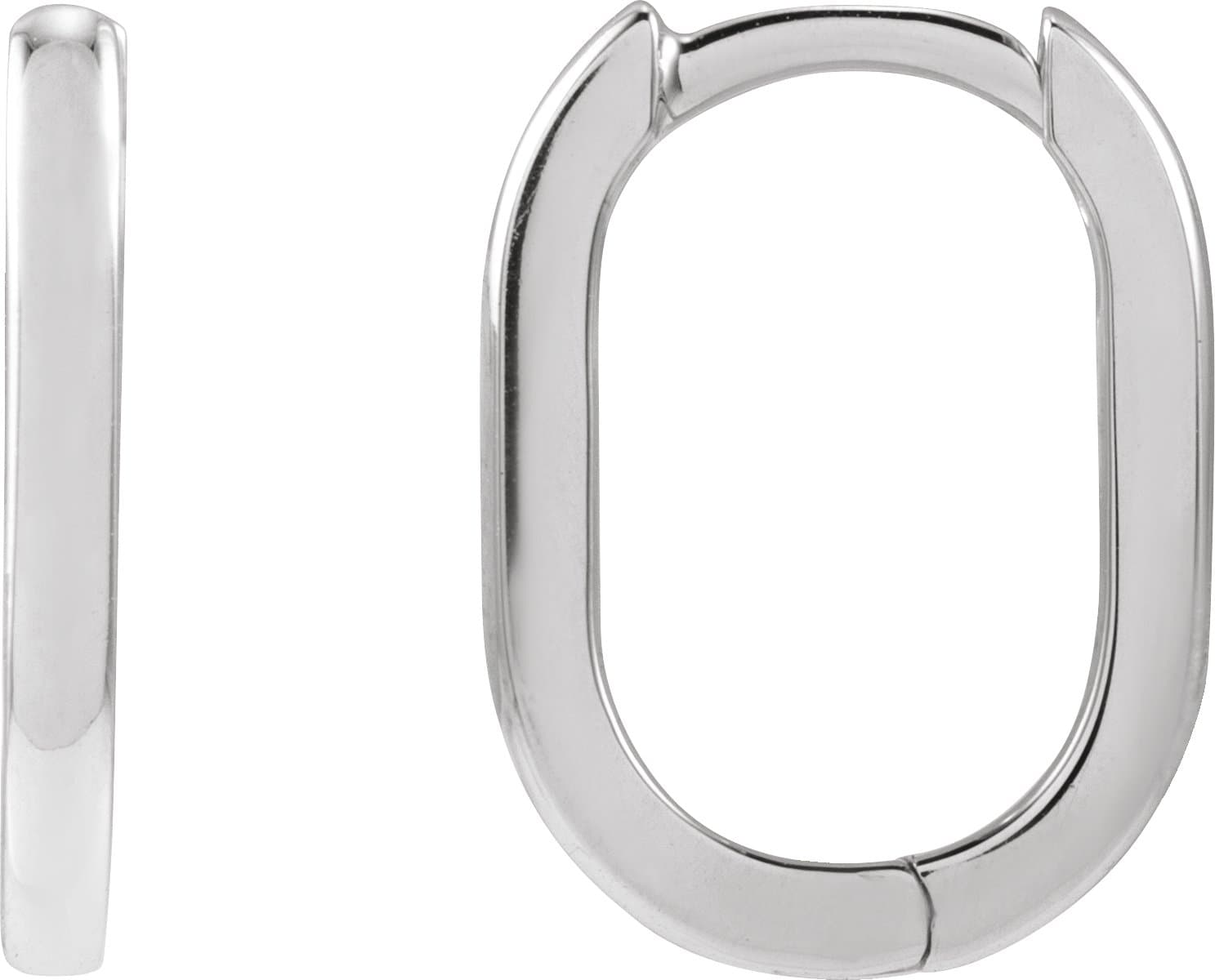 14K Rose Elongated Oval 20 mm Hoop Earrings