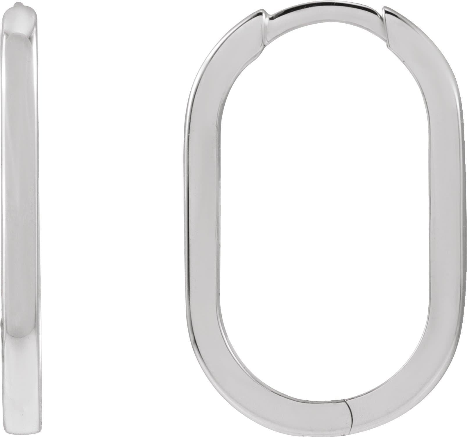 Elongated Hoop Earrings view 1