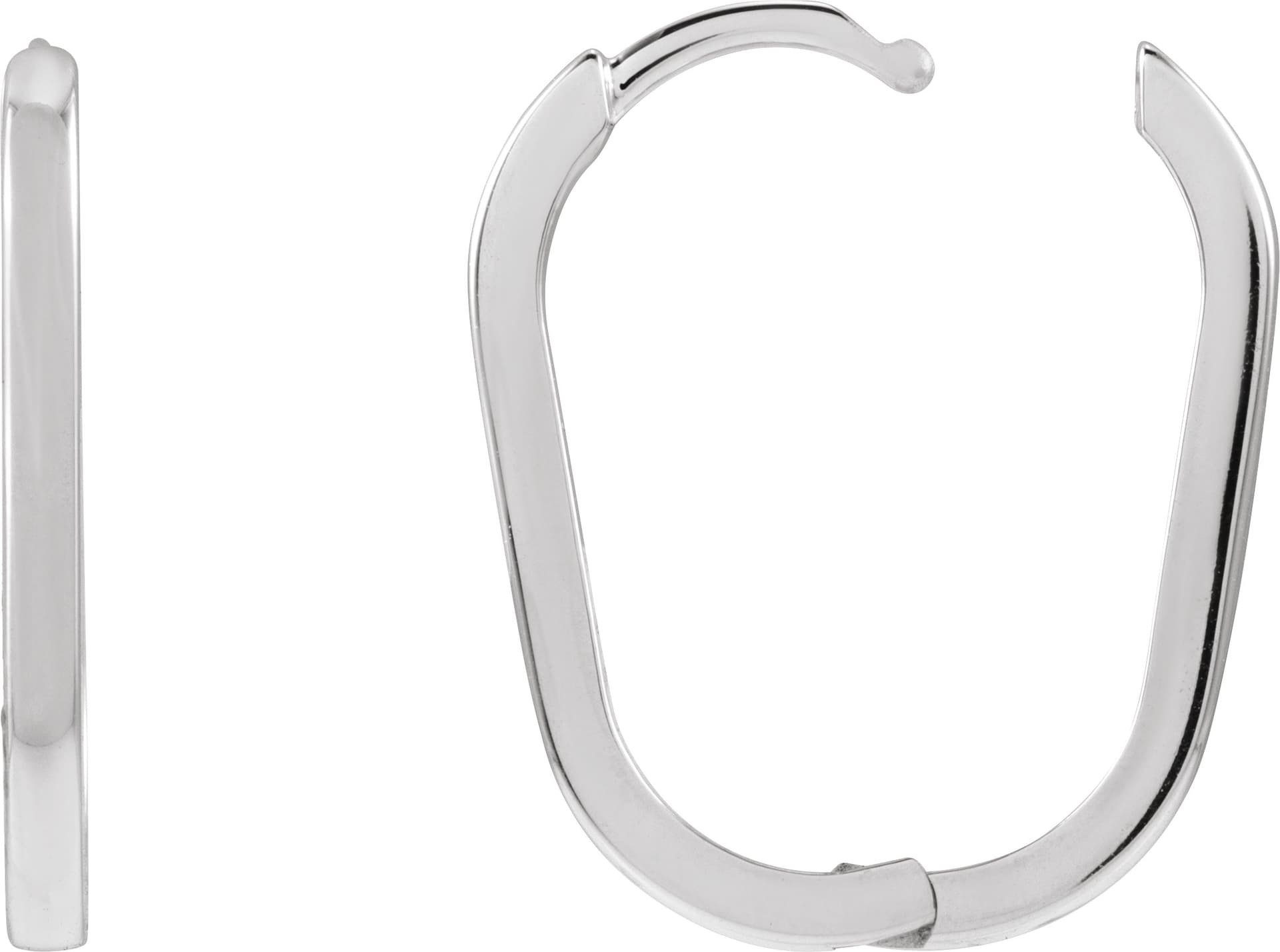 Elongated Hoop Earrings view 3