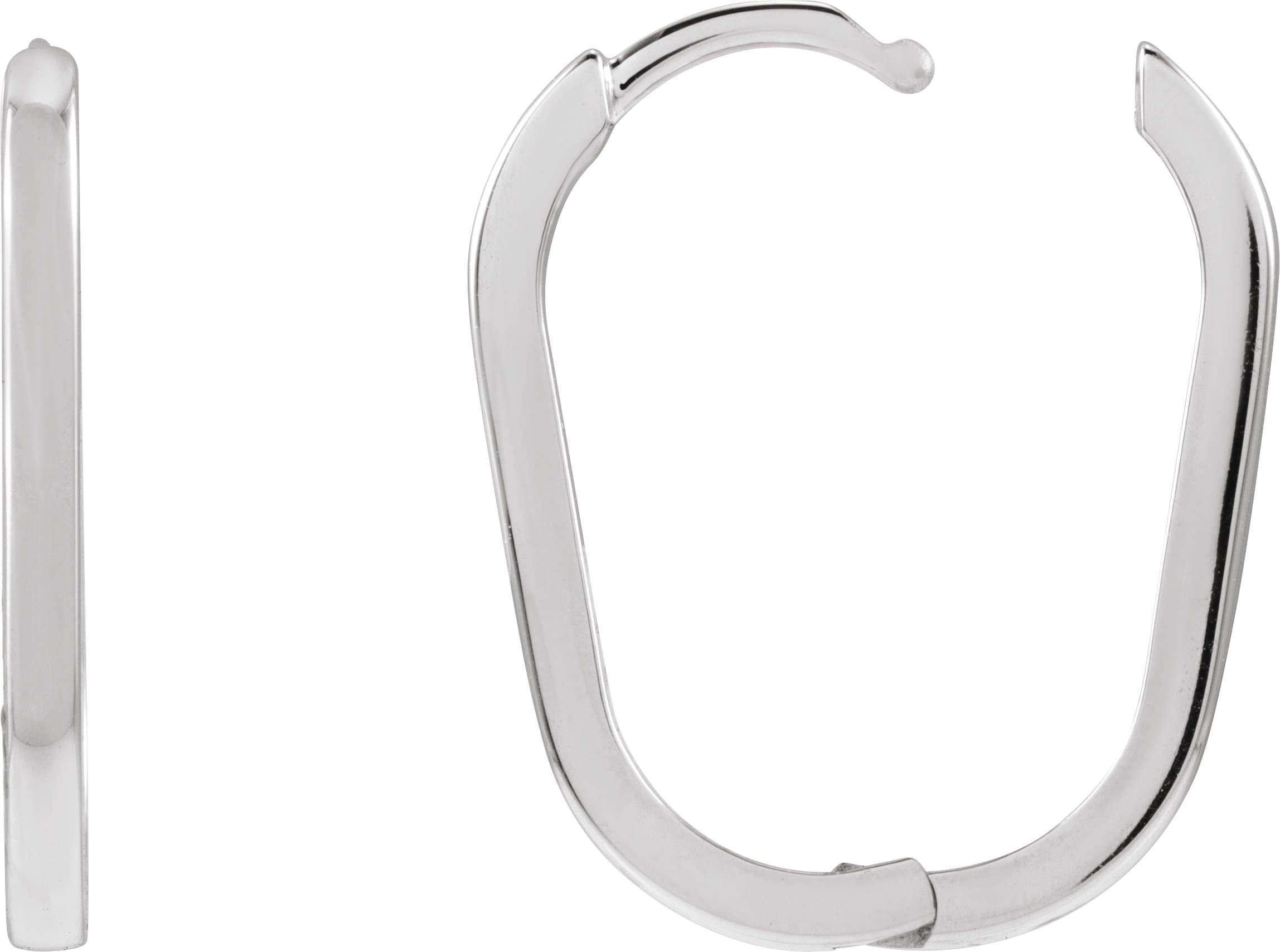 Elongated Hoop Earrings view 3