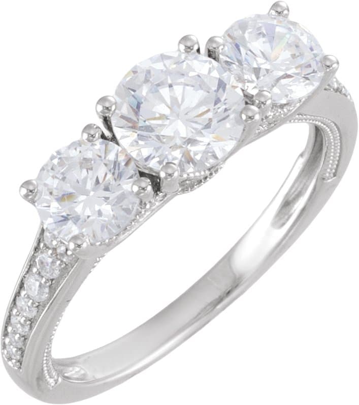 14K Rose Gold 6.5 mm Round 1/8 CTW Lab-Grown Diamond Semi-Set Engagement Ring