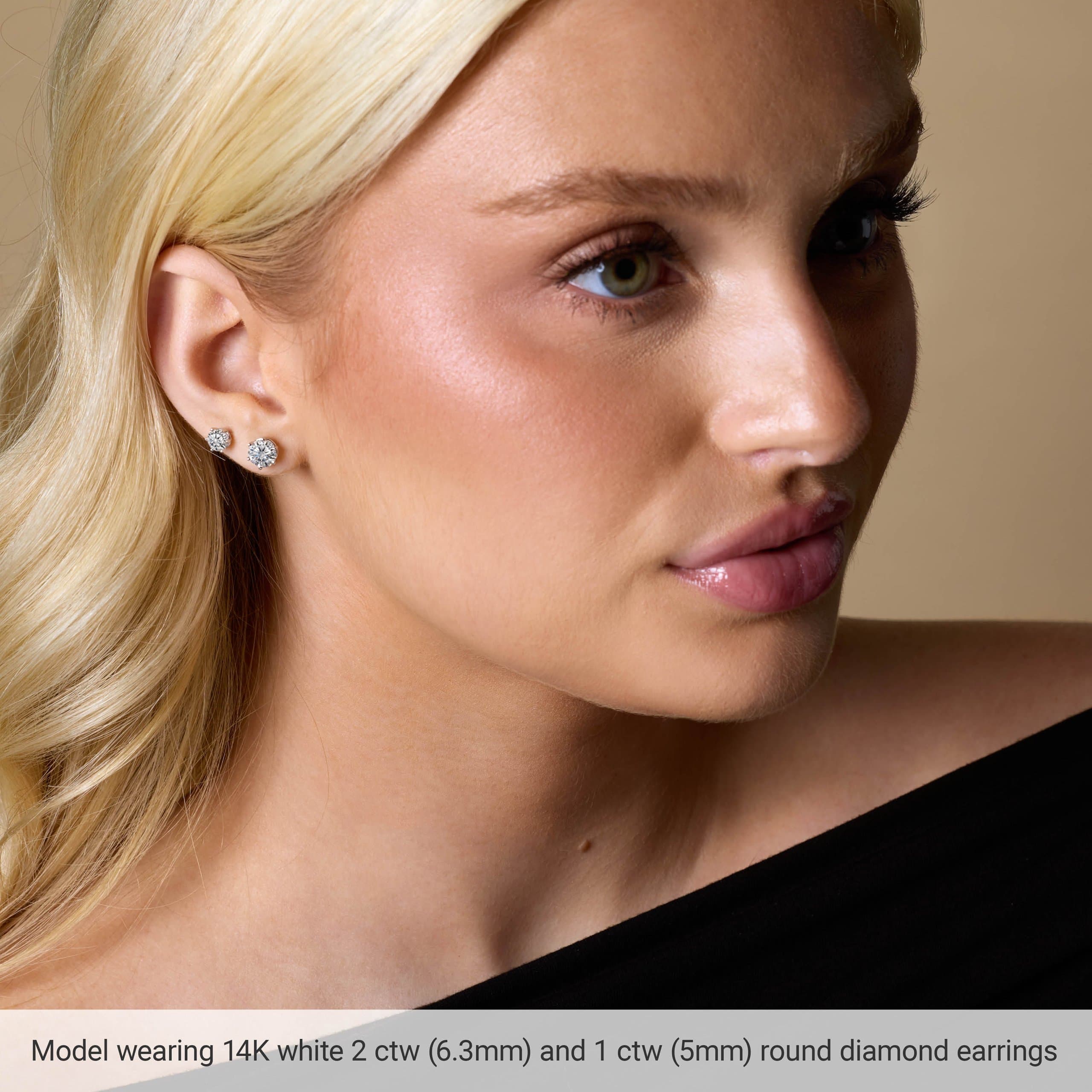Round 6-Prong Stud Earrings view 3