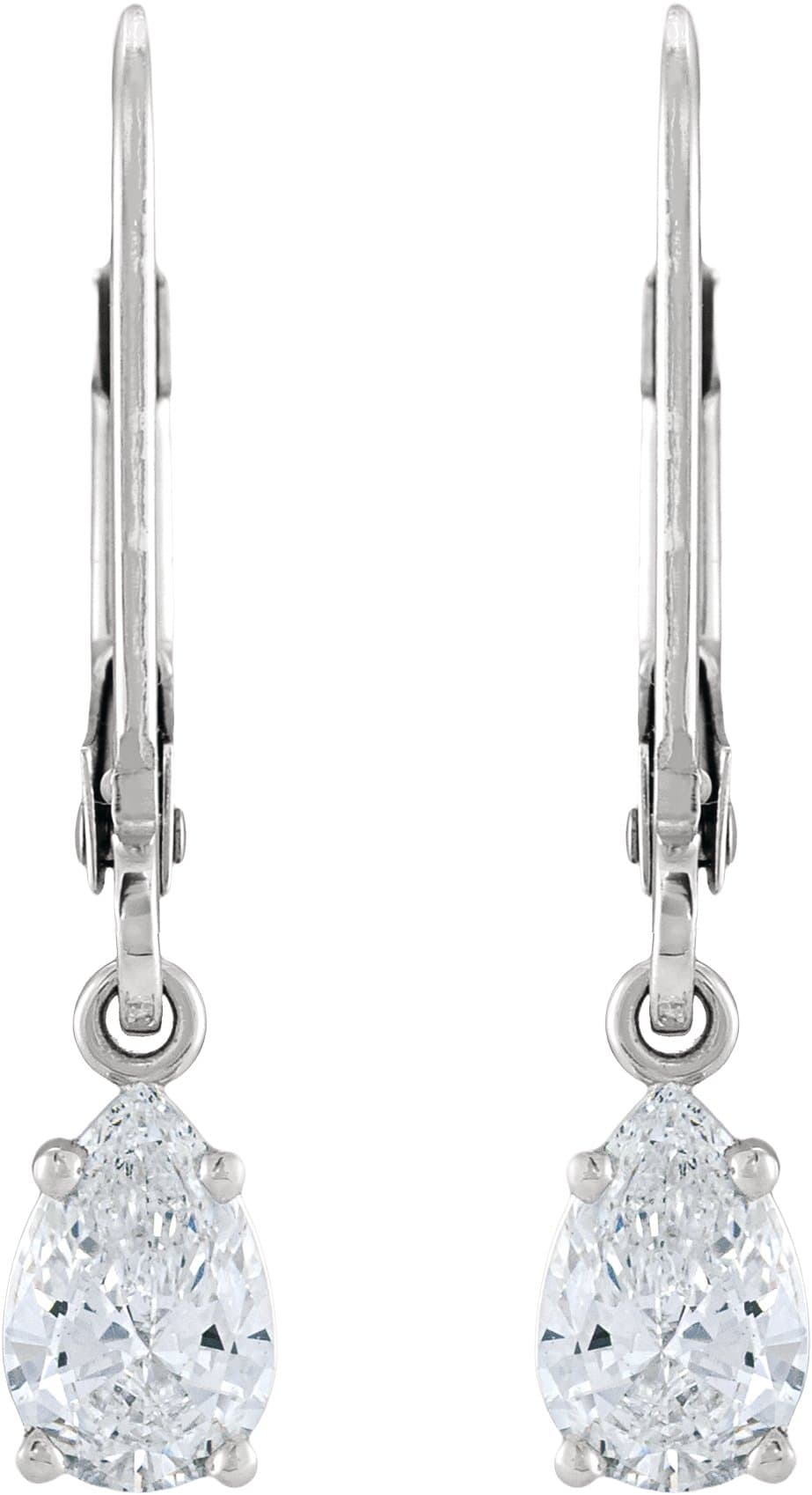 Pear 4-Prong Dangle Earrings view 2