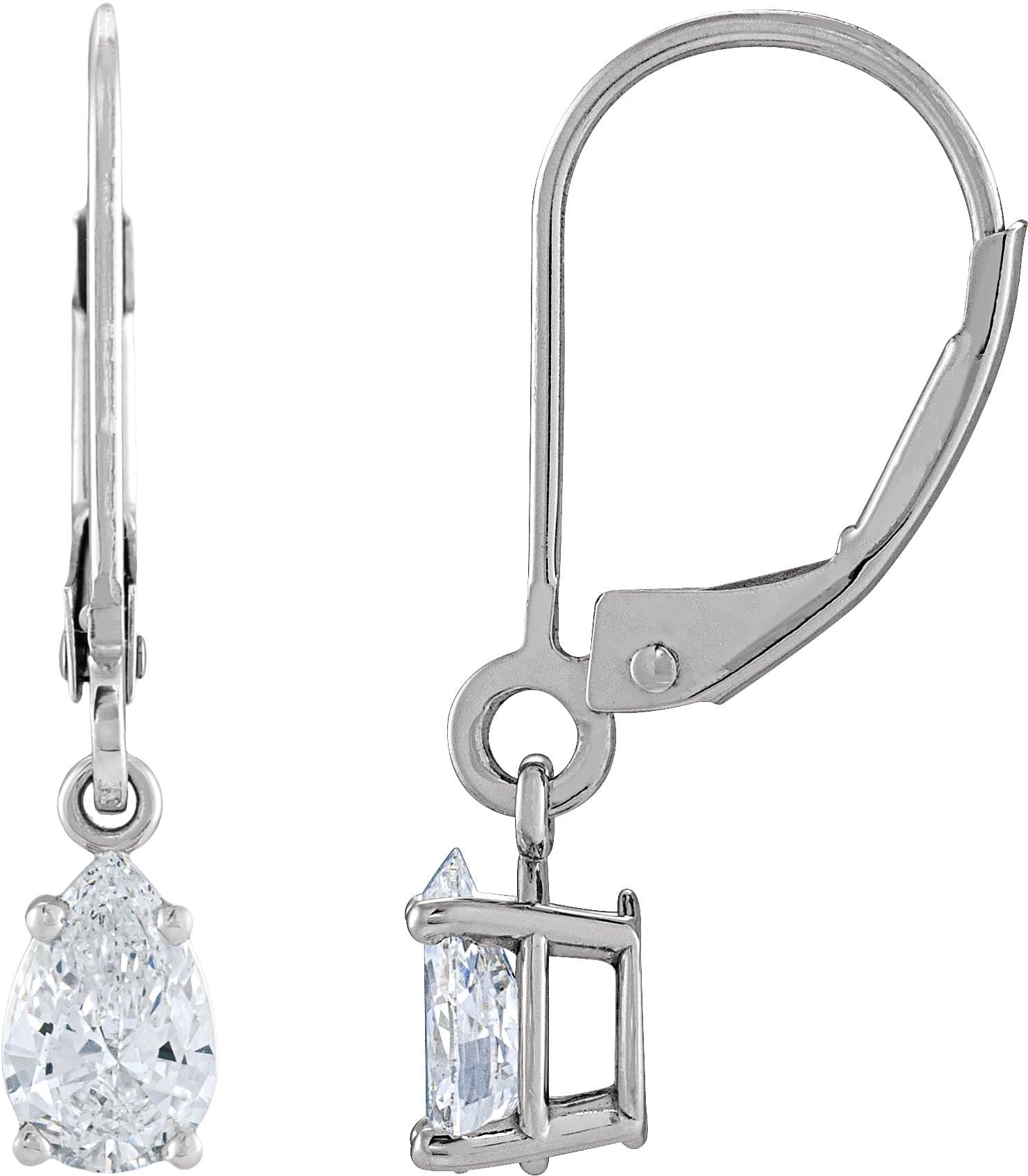 Pear 4-Prong Dangle Earrings view 1